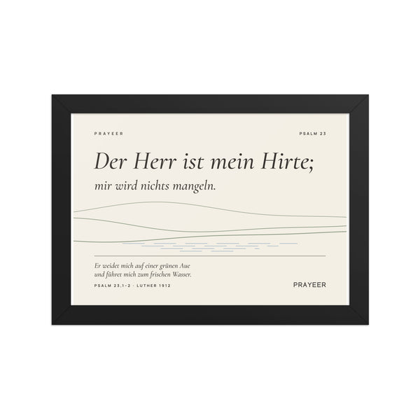Psalm 23 — Der Herr ist mein Hirte — Gerahmtes Poster
